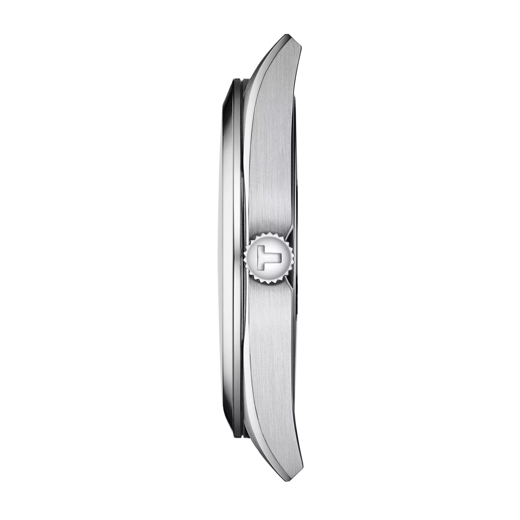 Profile view of the watch case Tissot Gentleman
