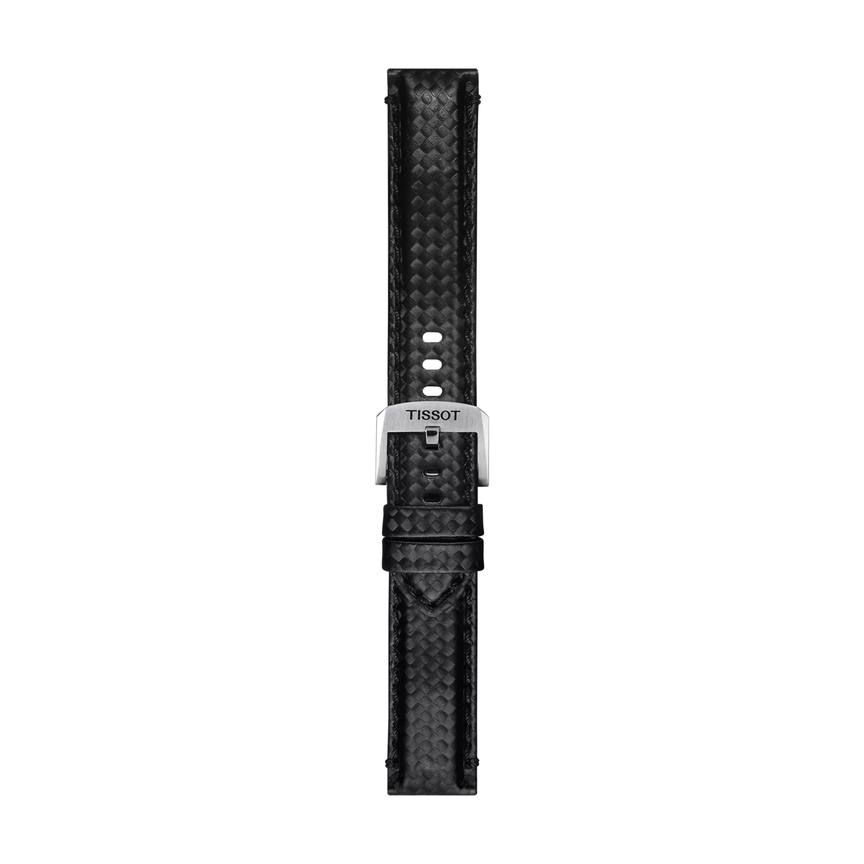 티쏘 정품 블랙 패브릭 스트랩 러그 20 mm 의 전면 뷰