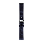 Front view of Originele blauwe leren Tissot-band, aanzet 19mm