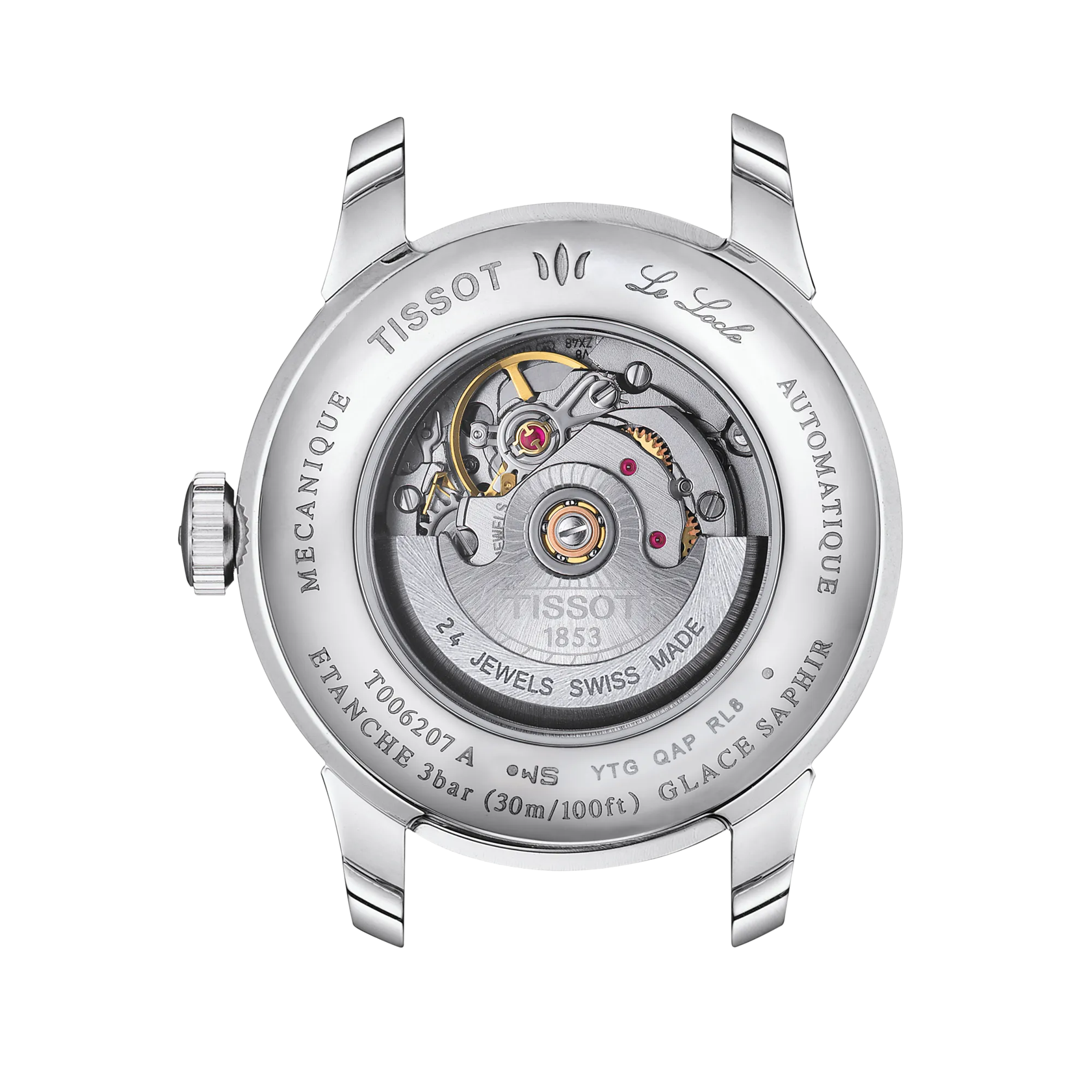 Vista posterior de la caja del reloj Tissot Le Locle 29mm