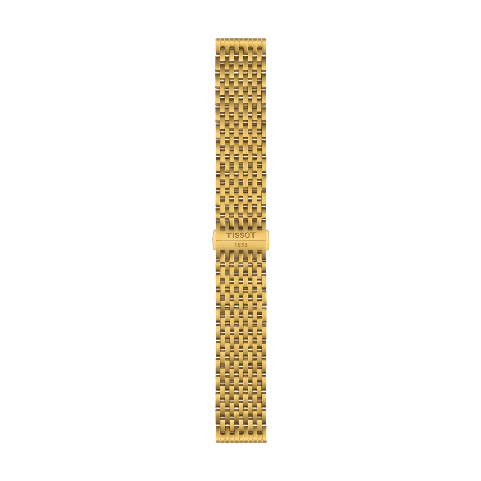 Front view of Tissot Official Stainless Steel PVD Yellow Bracelet Lugs 20mm