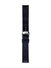 Front view of Tissot Official Blue Leather Strap Lugs 19 mm
