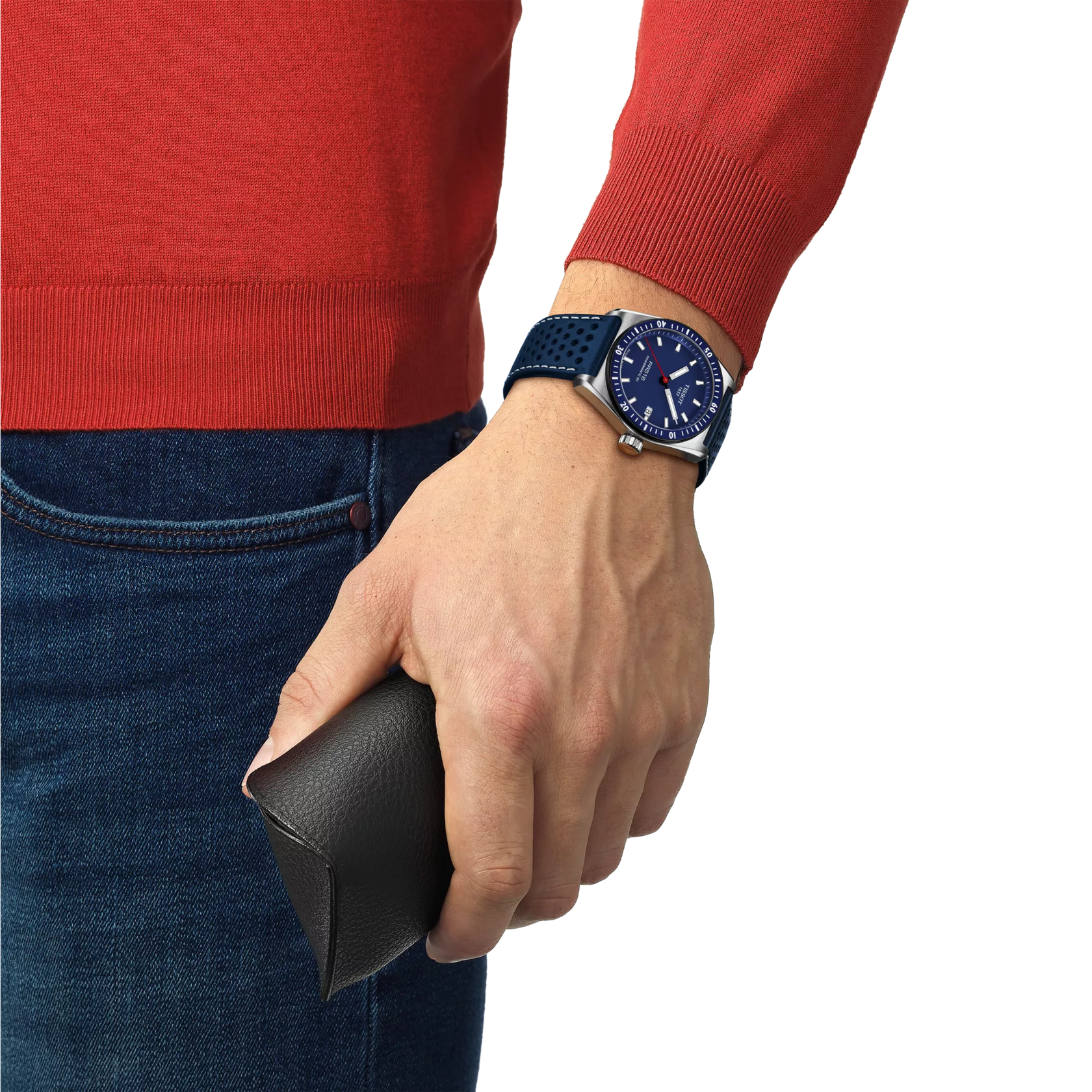 Simulaci&oacute;n del reloj Tissot PR516 38mm en una mu&ntilde;eca