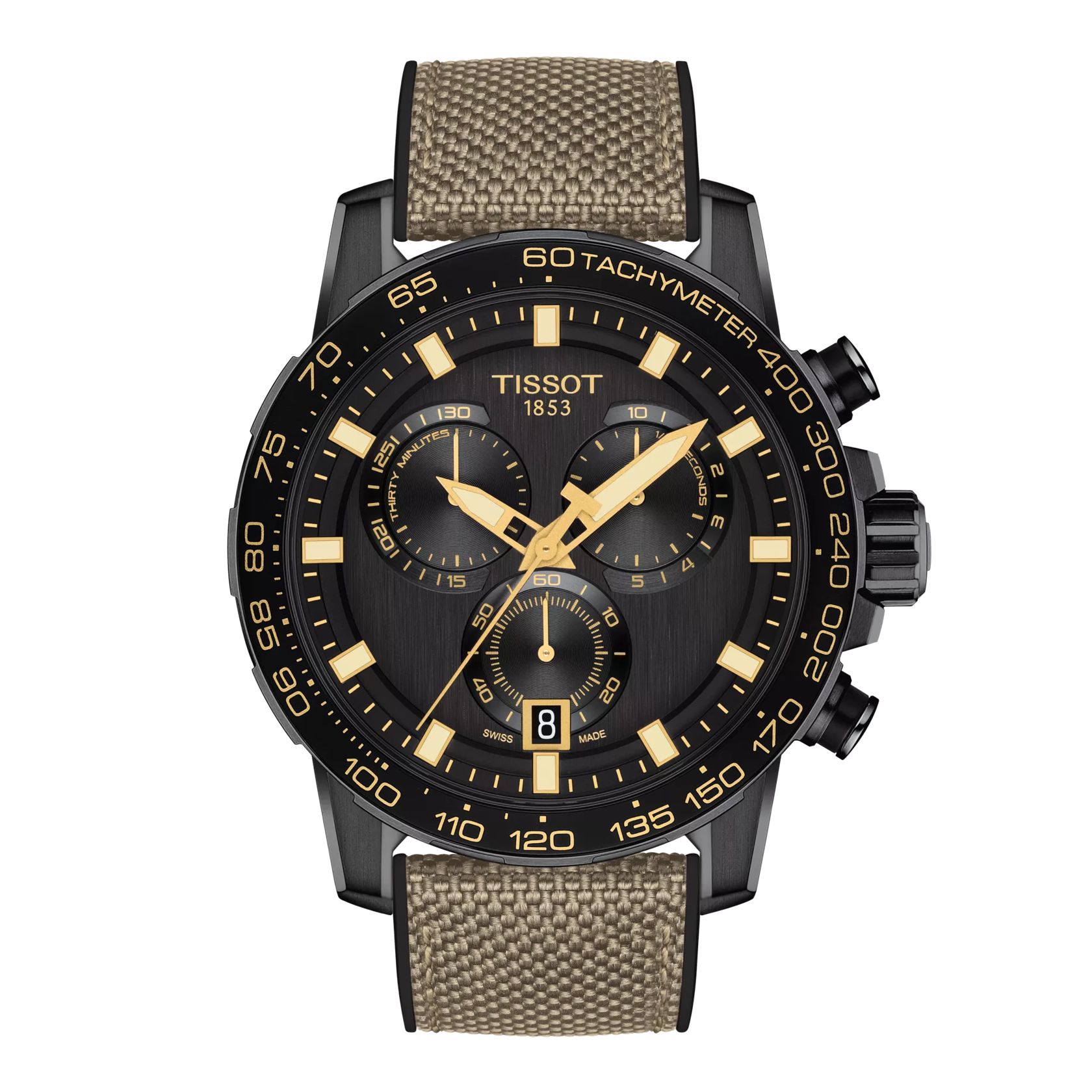 Vue de face de la montre Tissot Supersport Chrono 45.5mm