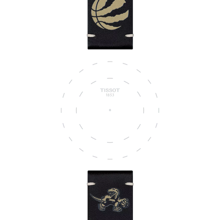 Focus on the lugs of Tissot Official Black Leather Strap Lugs 22 mm