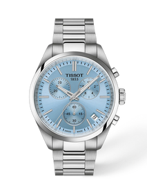 Vue de face de la montre Tissot PR 100 Ice Hockey 2026 40mm avec ombre