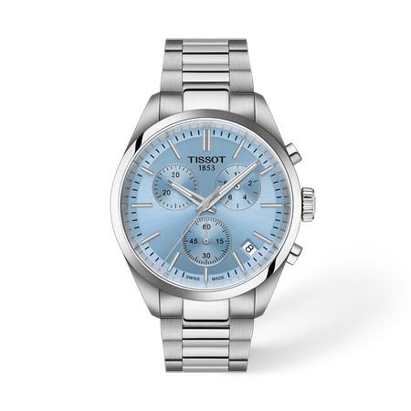 Vorderansicht der Uhr Tissot PR 100 Ice Hockey 2026 40mm mit Schatten