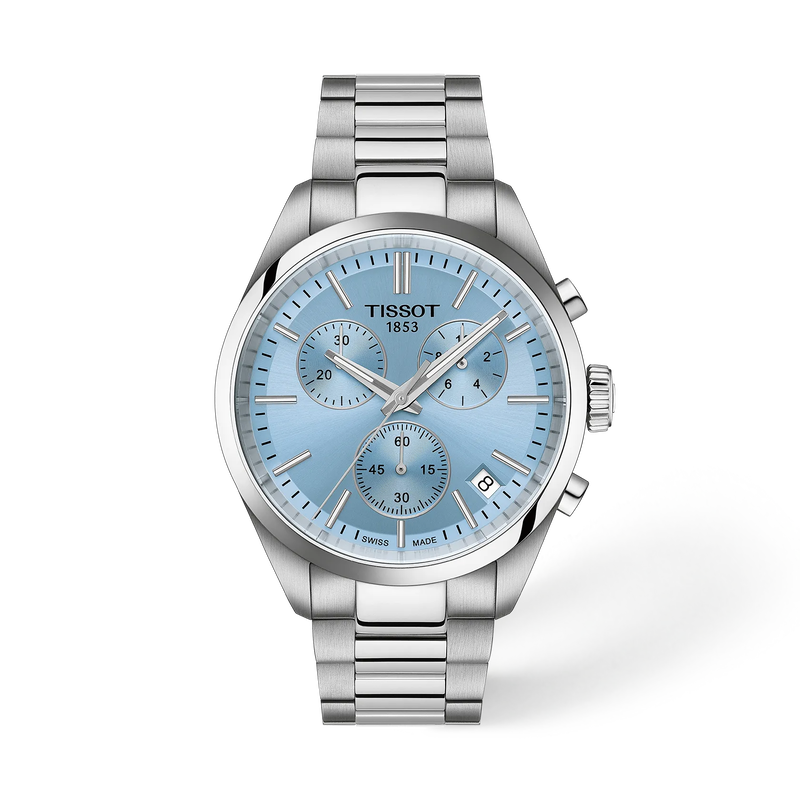 Vorderansicht der Uhr Tissot PR 100 Ice Hockey 2026 40mm mit Schatten