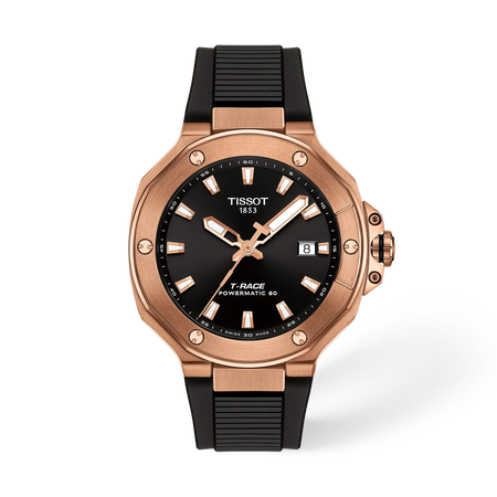 Front view of the watch 天梭競速系列41mm with shadow