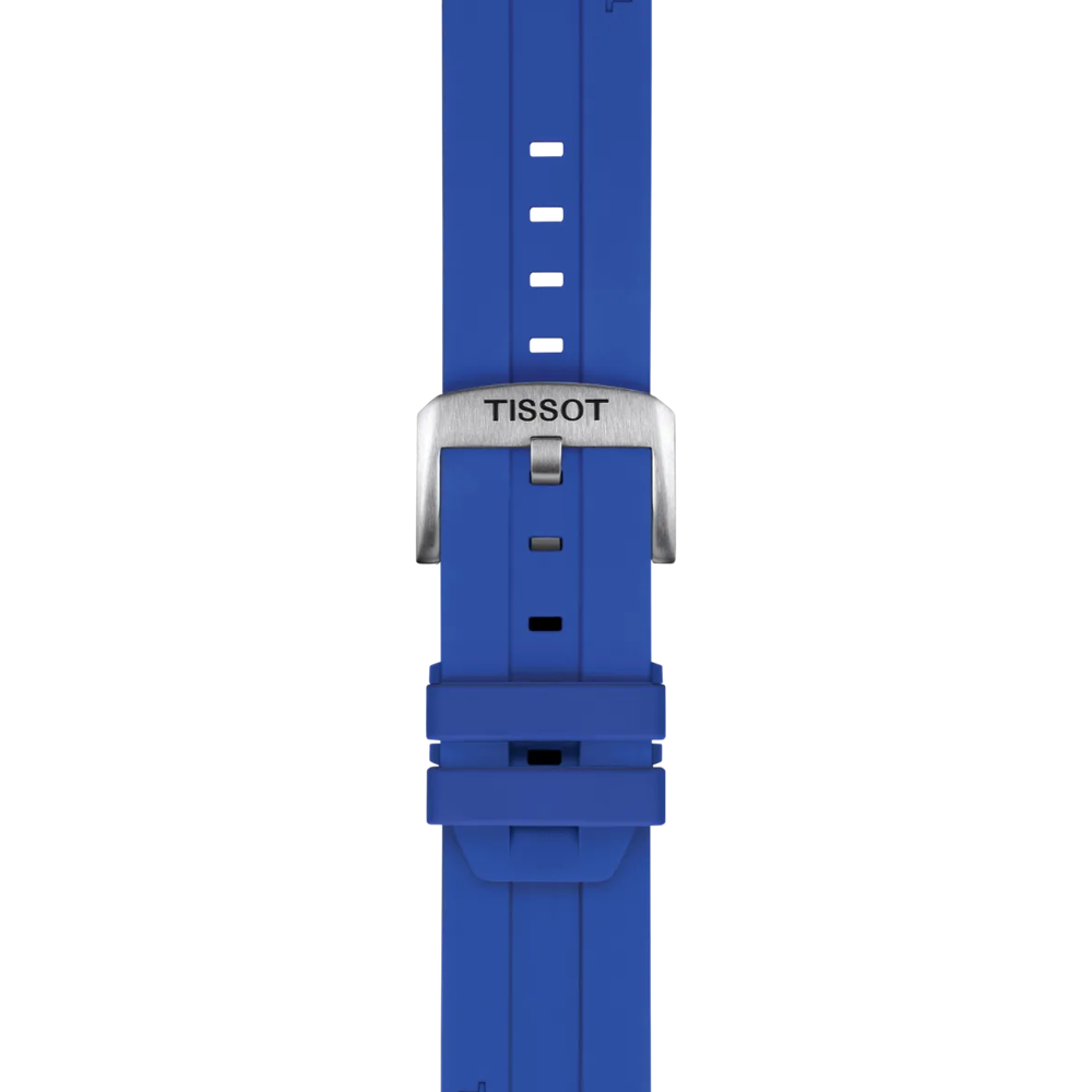 TISSOT オフィシャル ブルー シリコン ストラップ ラグ 22 mmのズーム