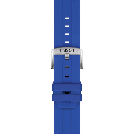 Zoom sur Bracelet Officiel Tissot Silicone Bleu Entre-cornes 22 mm