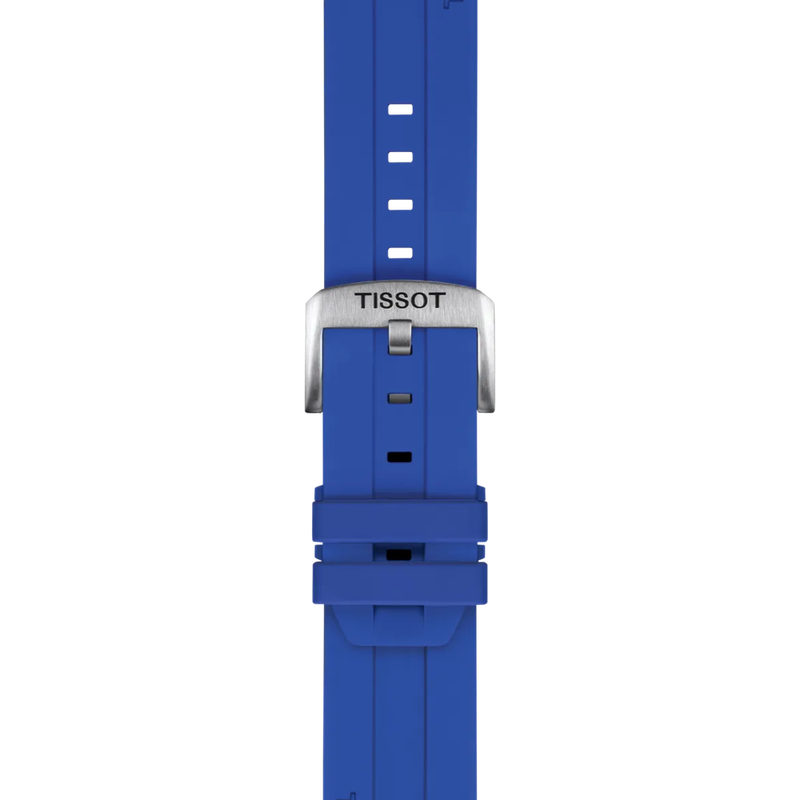 TISSOT オフィシャル ブルー シリコン ストラップ ラグ 22 mmのズーム