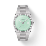 Front view of the watch Tissot PRX 40mm with shadow