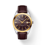 Front view of the watch Tissot Gentleman Gold Bezel 40mm with shadow