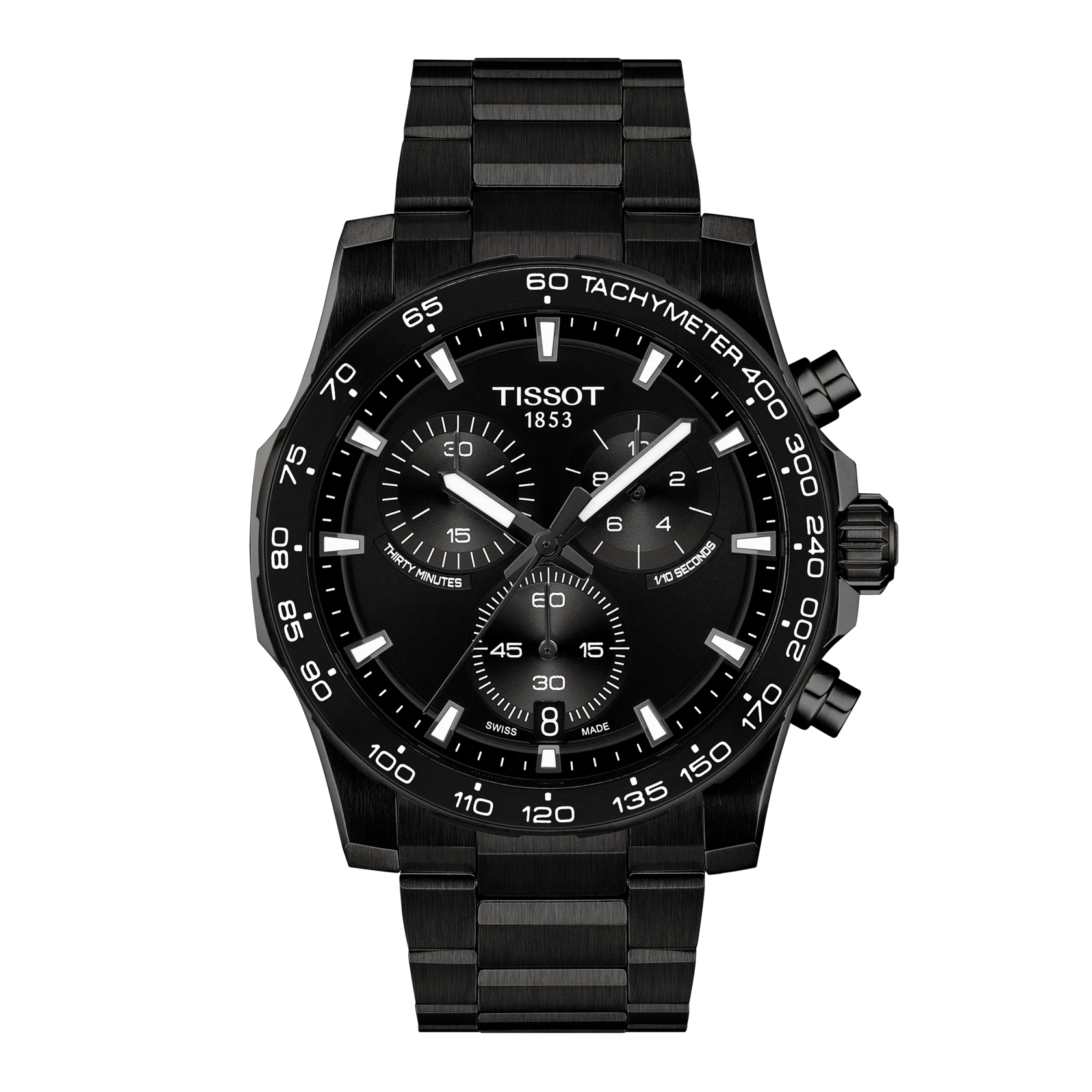 Front view of the watch Tissot Supersport Chrono 42mm