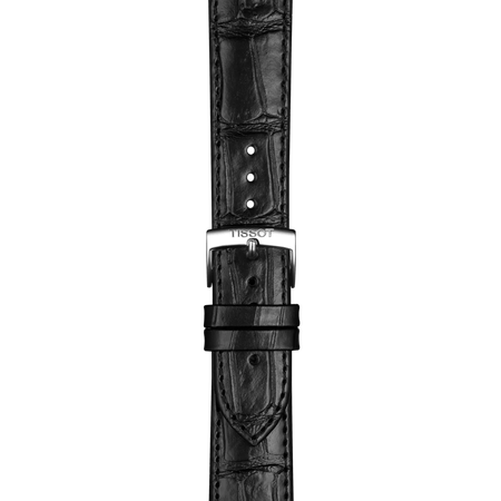 Zoom on Tissot Official Black Leather Strap Lugs 20 mm