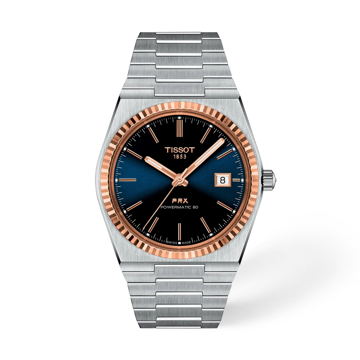 Мужские часы Tissot PRX Gold 40 мм, цвет: Синий