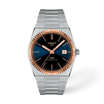 Front view of the watch Tissot PRX Gold 40mm with shadow