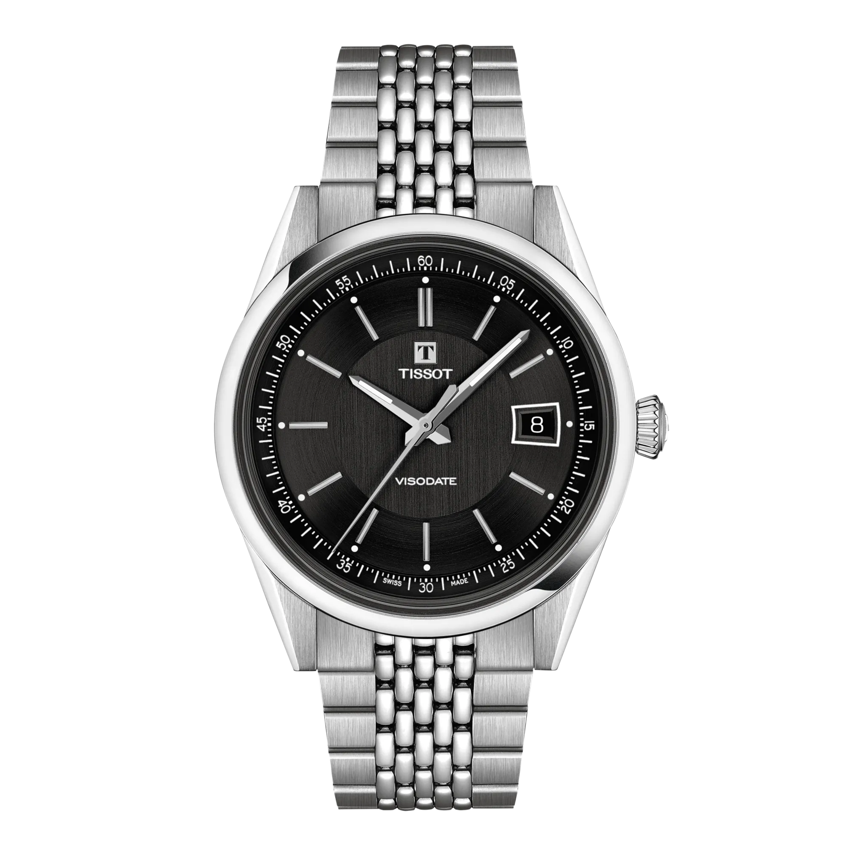 Front view of the watch Tissot Visodate 39mm