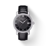 Front view of the watch Tissot Bridgeport with shadow