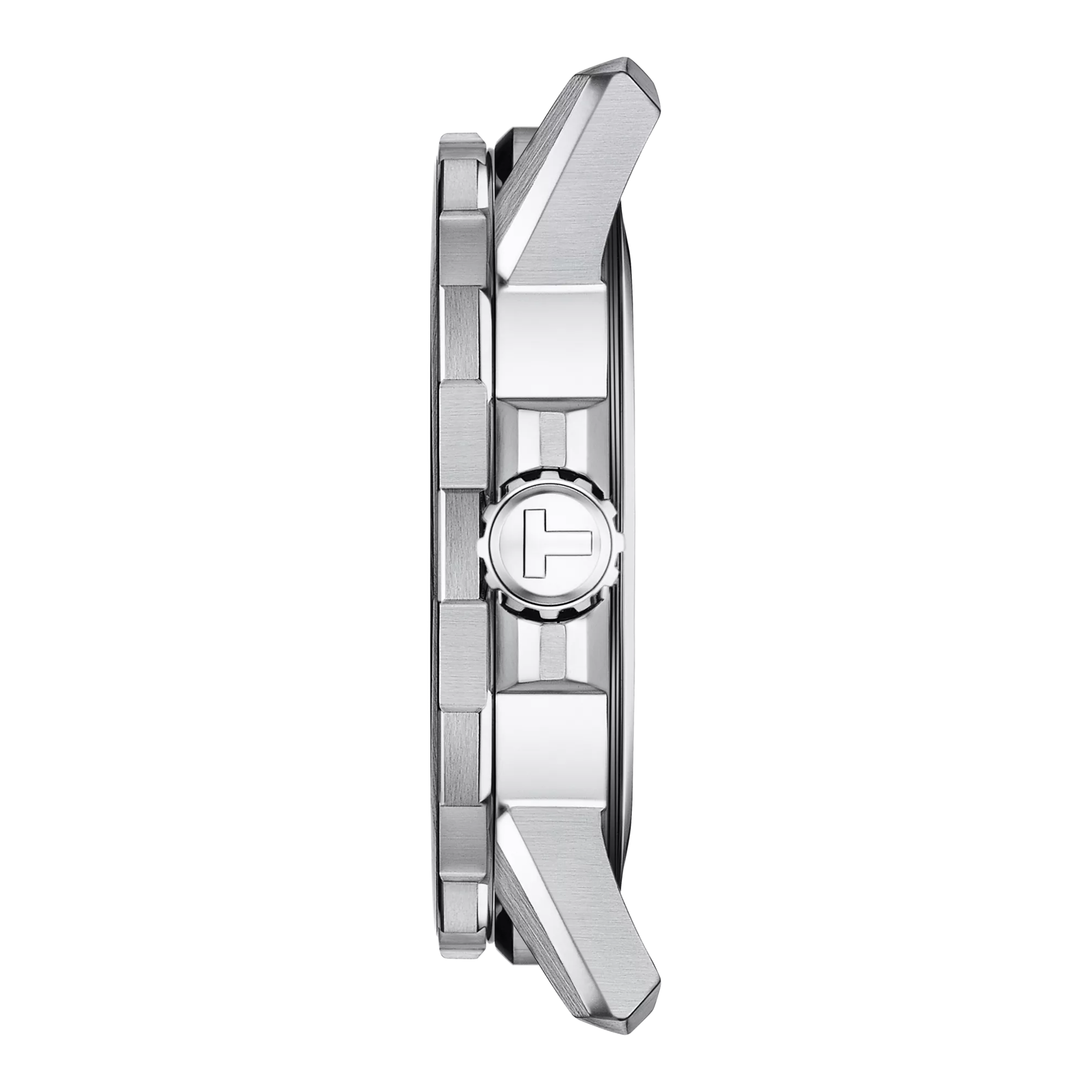 Profile view of the watch case Tissot Supersport Gent