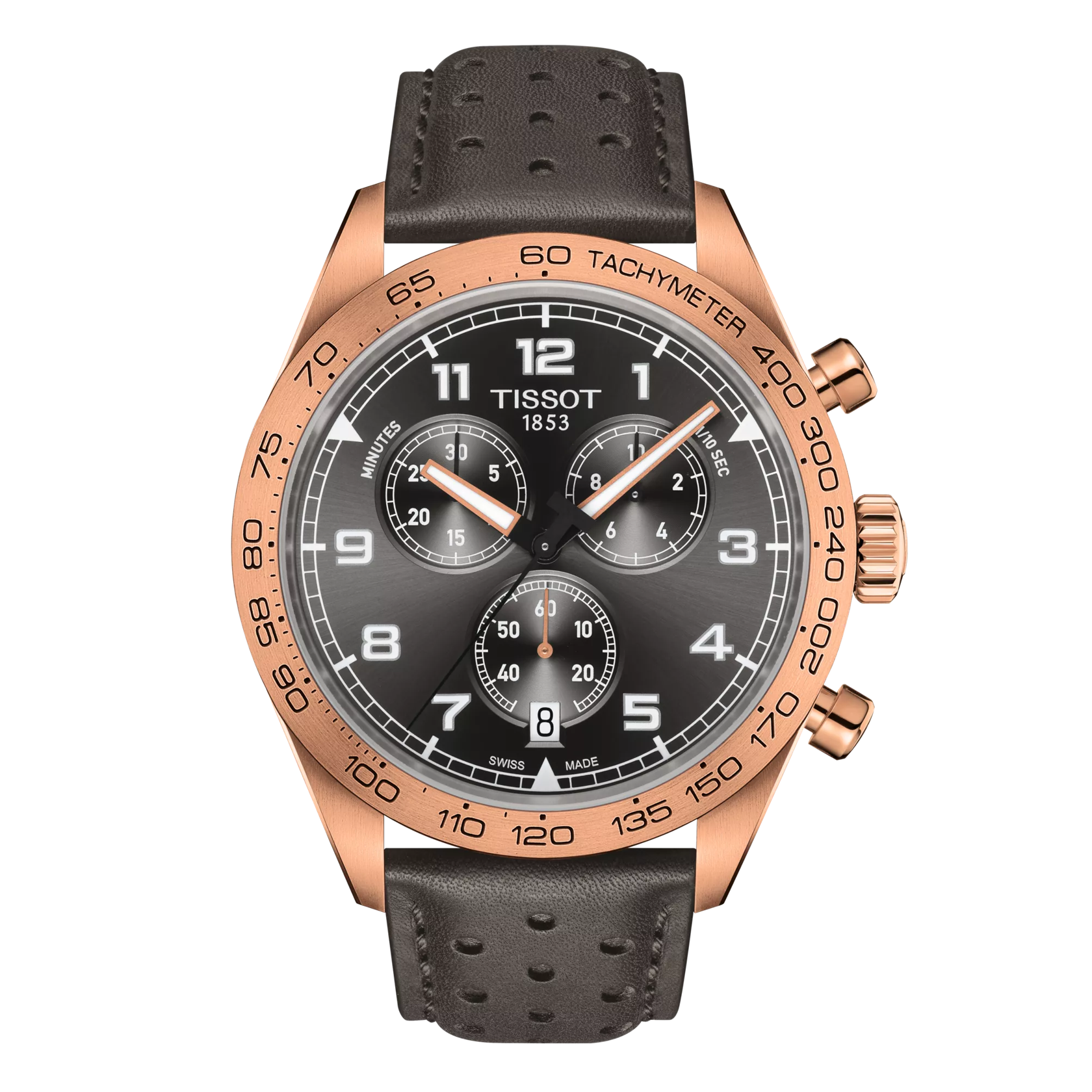 Vista frontale orologio Tissot PRS 516 Chronograph