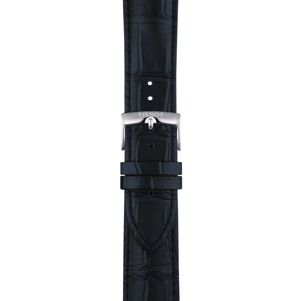 Zoom on Tissot Official Blue Leather Strap Lugs 22mm