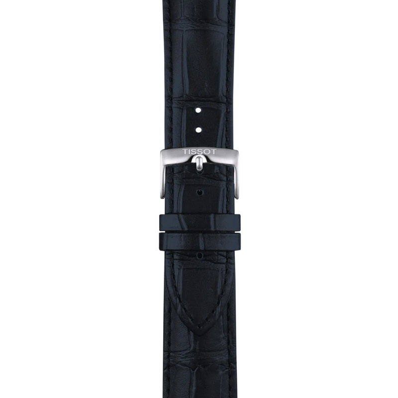 Zoom on Tissot Official Blue Leather Strap Lugs 22mm