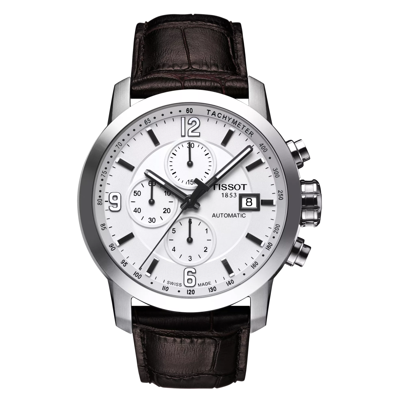 Front view of the watch Tissot PRC 200 Automatic Chronograph