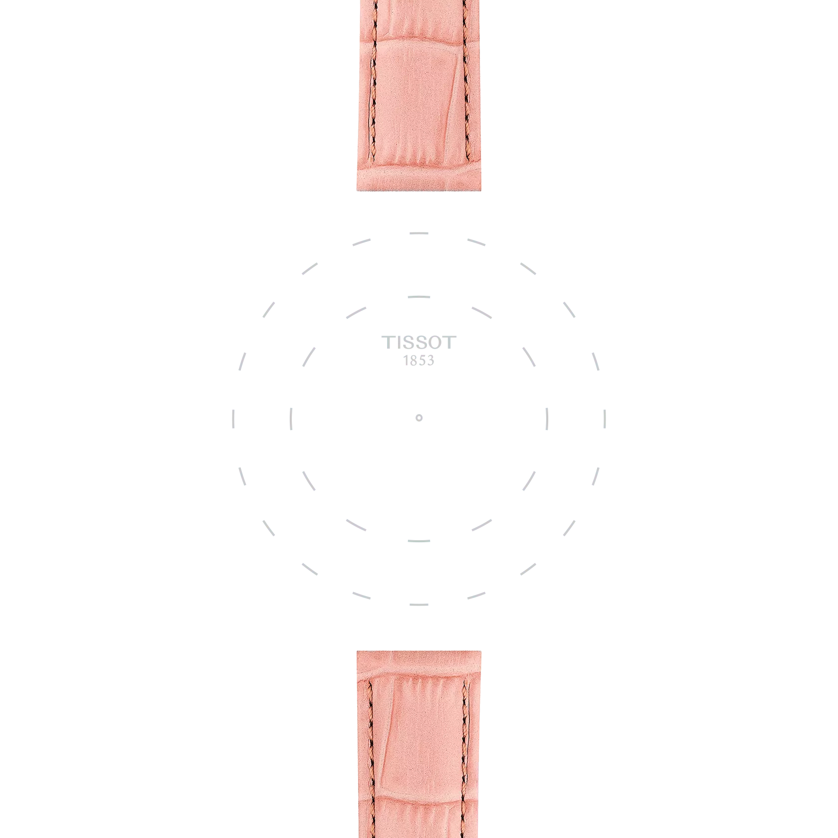Focus on the lugs of Tissot Official Pink Leather Strap Lugs 16 mm