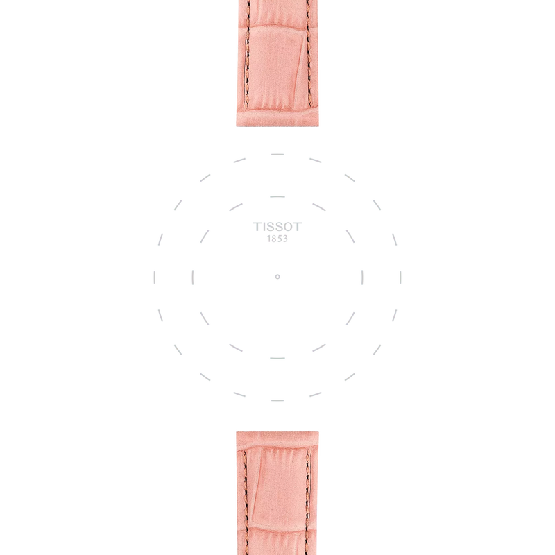 Focus on the lugs of Tissot Official Pink Leather Strap Lugs 16 mm