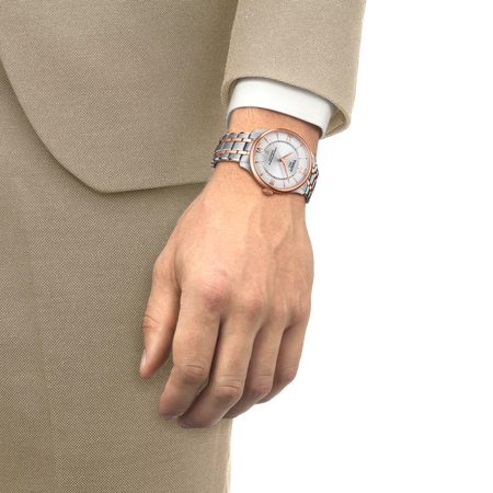 Simulation of the watch Tissot Chemin des Tourelles Powermatic 80 39 mm on a wrist