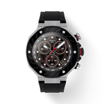 Front view of the watch Tissot T-Race MotoGP 2025 45mm with shadow
