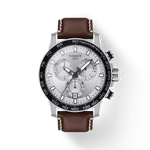 Front view of the watch Tissot Supersport Chrono with shadow