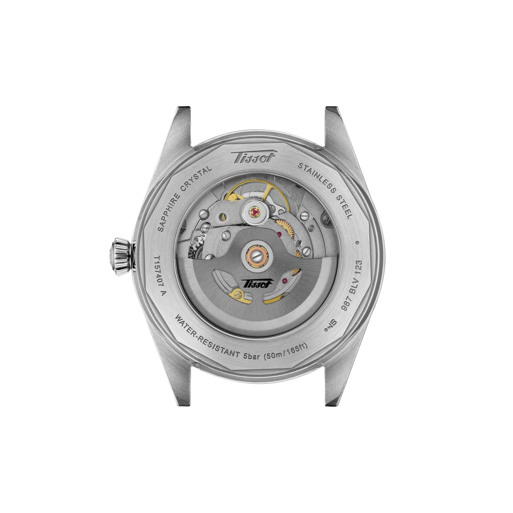 Achteraanzicht van de horlogekast Tissot Visodate 39mm