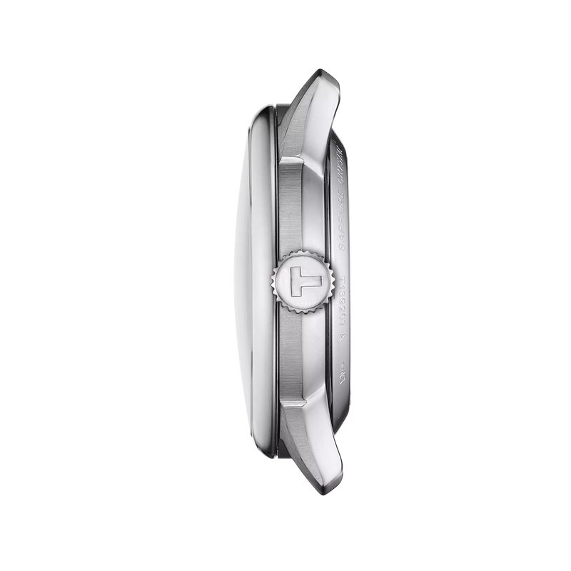 Profile view of the watch case Tissot Chemin des Tourelles Powermatic 80 34 mm