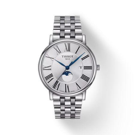 Front view of the watch 天梭卡森Premium系列40mm with shadow