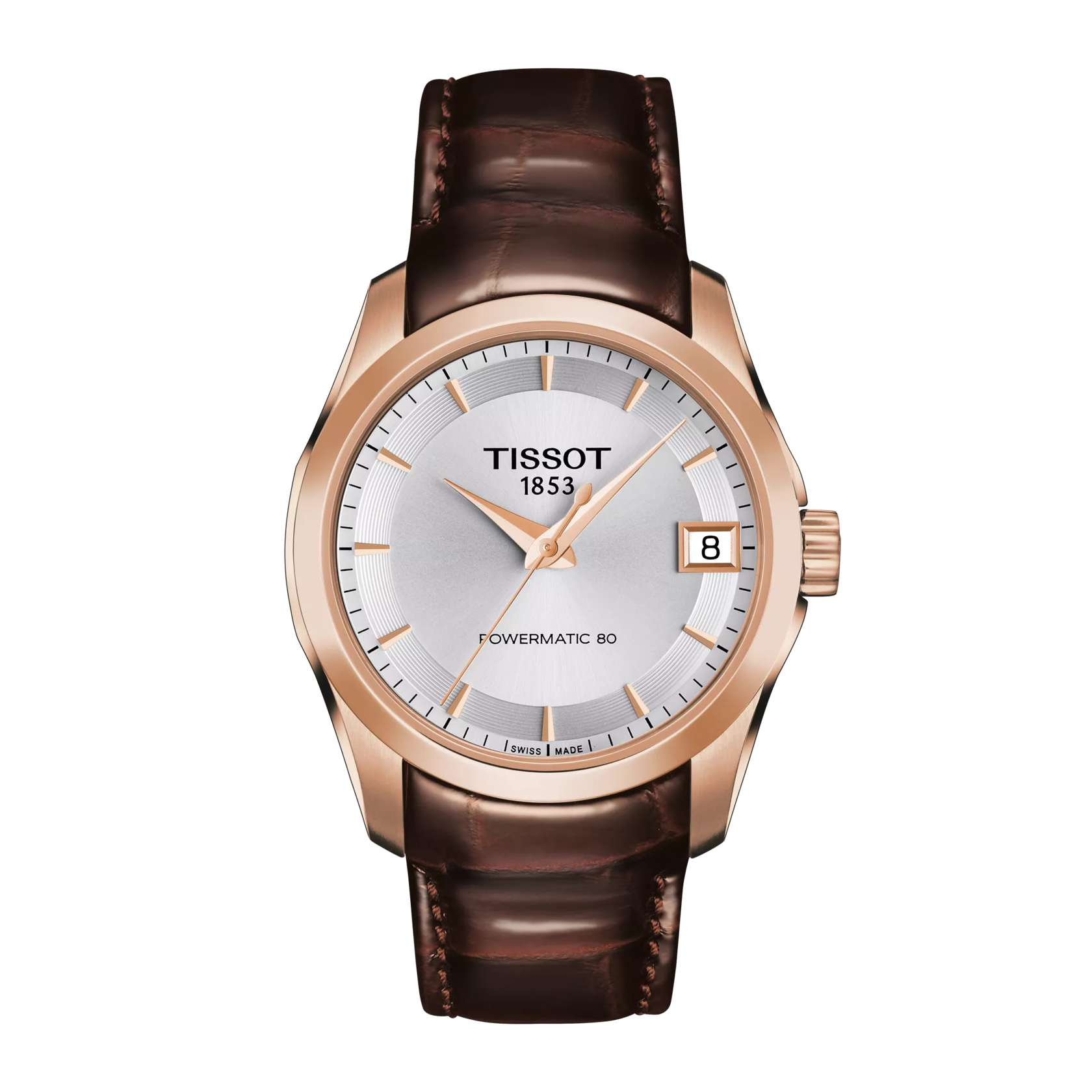 Front view of the watch Tissot Couturier Powermatic 80 Lady