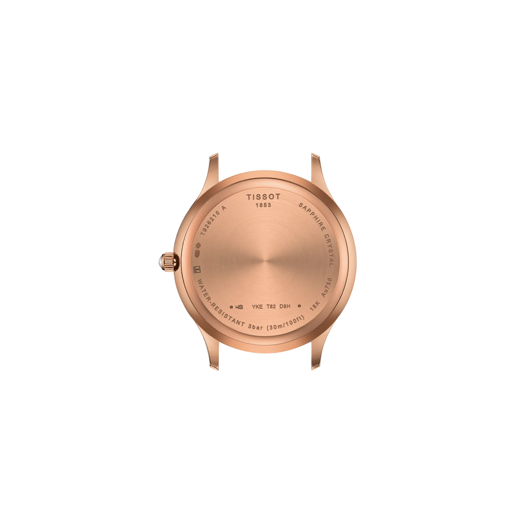 Back view of the watch case Tissot Excellence Lady 18K Gold