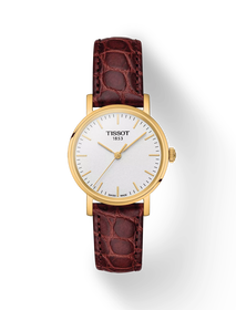 Front view of the watch Tissot Everytime 30mm with shadow