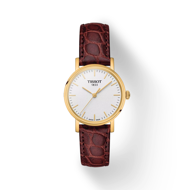 Front view of the watch Tissot Everytime 30mm with shadow