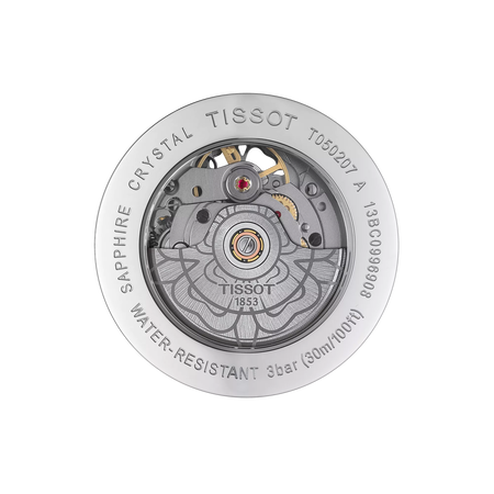 มุมมองด้านหลังของตัวเรือนนาฬิกา Tissot Lady Heart Powermatic 80