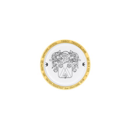 Vista posterior de la caja del reloj Tissot Fascination Lady 18K Gold