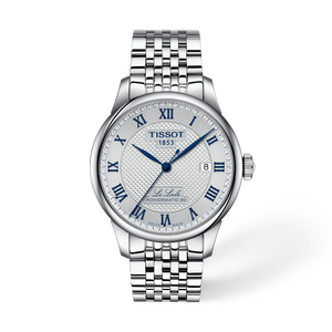Vorderansicht der Uhr Tissot Le Locle 20th Anniversary 39.3mm mit Schatten