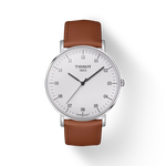 Front view of the watch Tissot Everytime 42mm with shadow