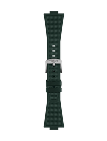 Front view of Tissot Official PRX 40mm Dark Green Rubber Strap
