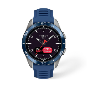 Front view of the watch Tissot T-Touch Connect Sport 43.75mm with shadow