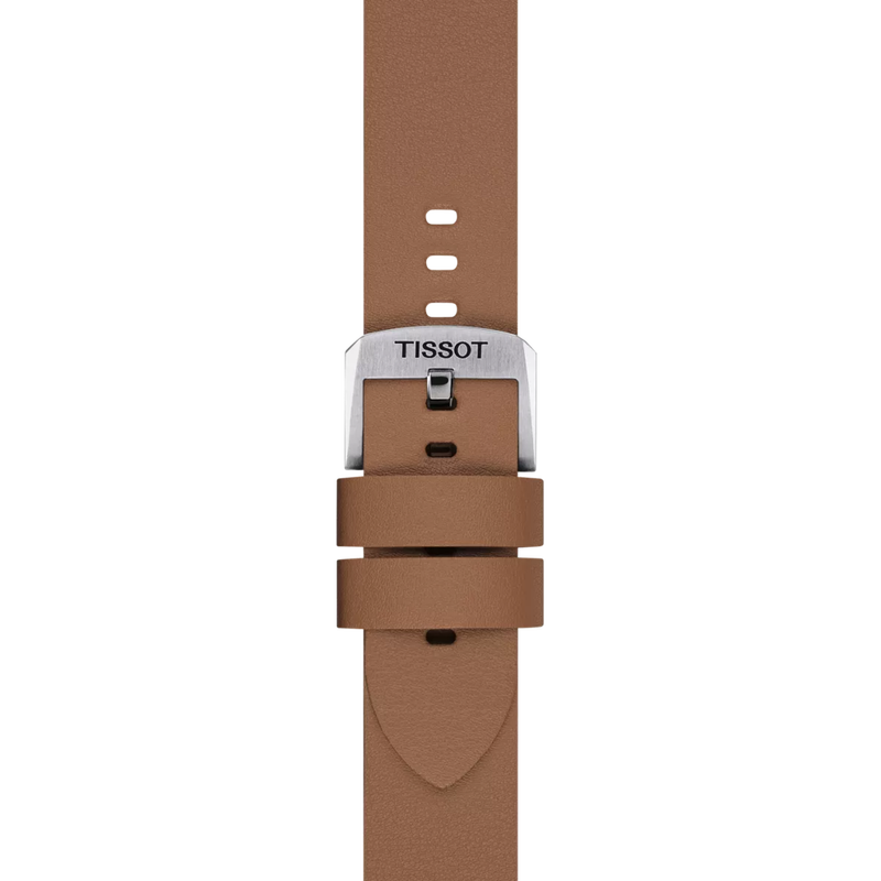 Zoom on Bracelet Officiel Tissot Synthétique Brun clair entre-cornes 20 mm