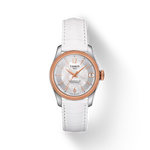 Front view of the watch Tissot Ballade Powermatic 80 COSC Lady with shadow