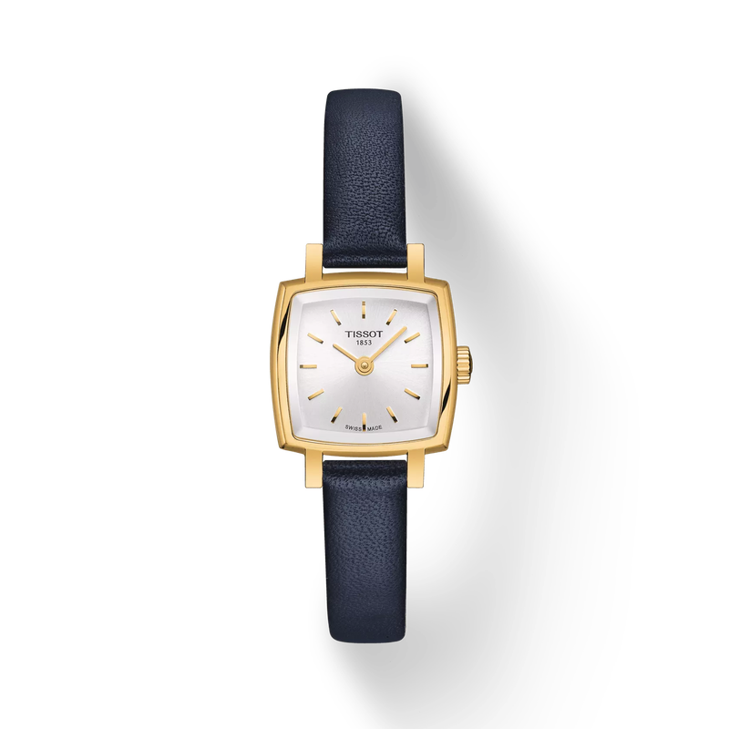 Front view of the watch Tissot Lovely Square Summer Kit with shadow